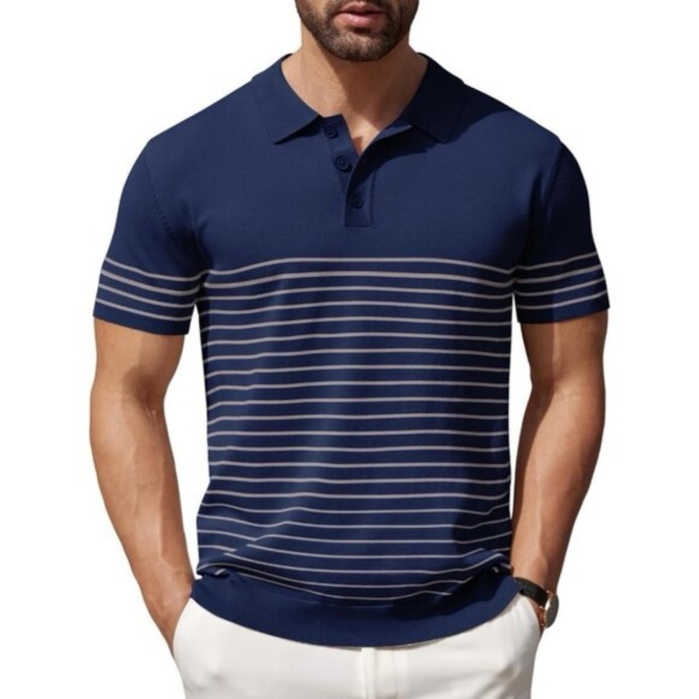 Polo by Ralph Lauren Blue and White Striped Polo Shirt